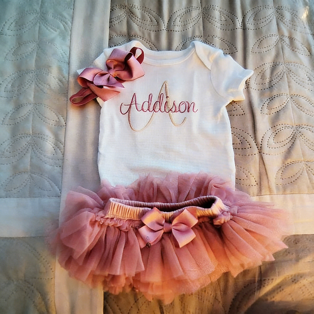 Personalized Embroidered Baby Girl Coming Home Outfit | CWBaby429