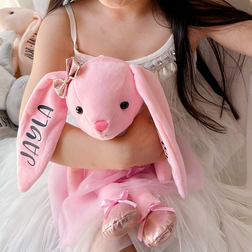Personalized Kid Ballerina Bunny Plush Doll | CWToy178