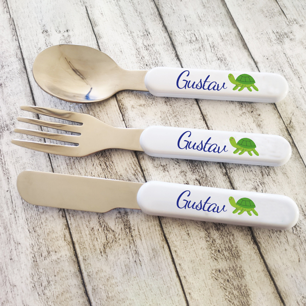 Personalised Kid Utensil Sets-Fork, Knife, Spoon  | CWBaby69