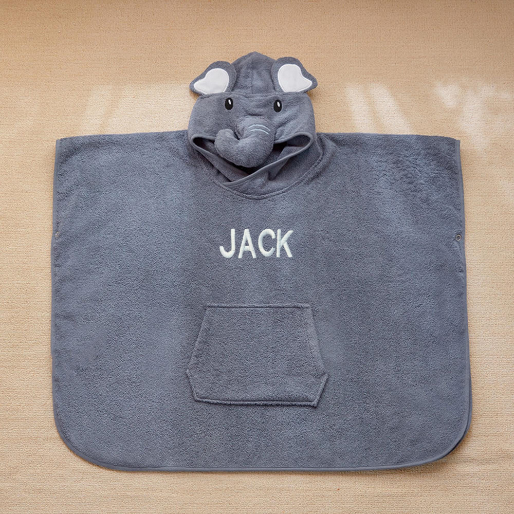 Personalized Embroidery Animal Hooded Baby Towel | CWBaby457