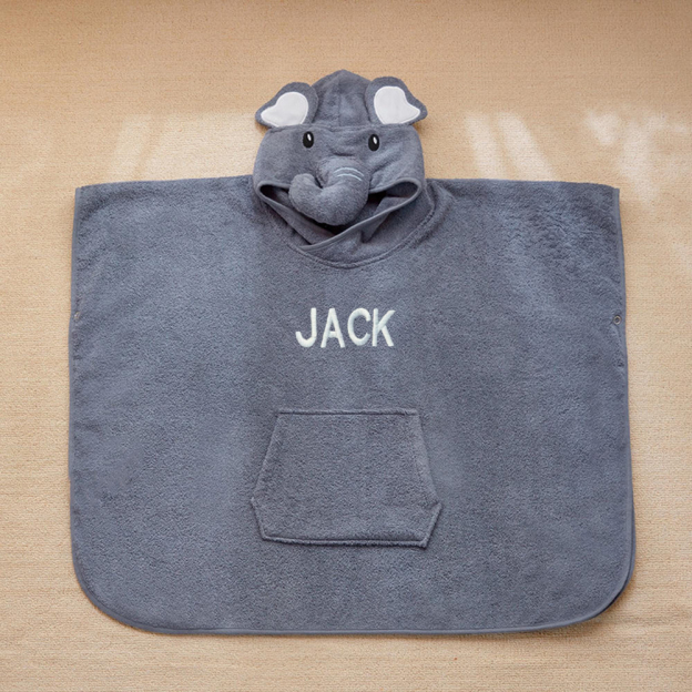 Personalized Embroidery Animal Hooded Baby Towel | CWBaby457