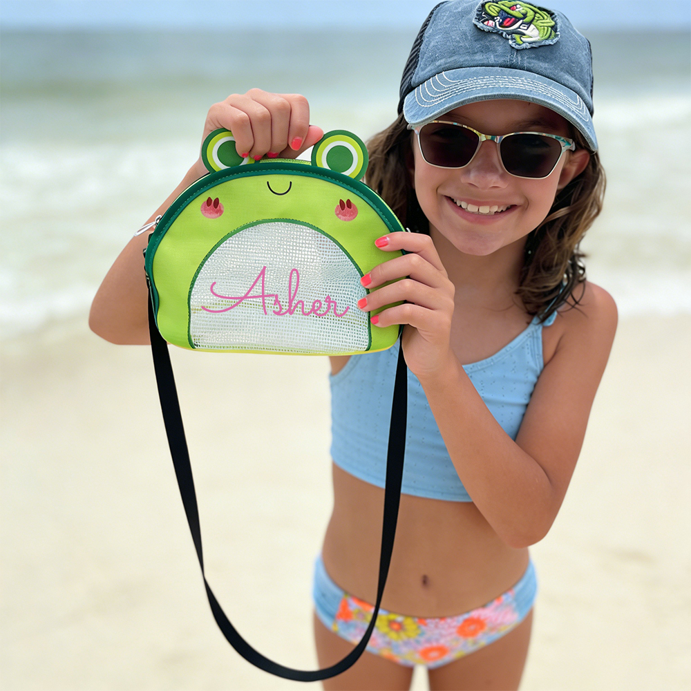 Personalized Cute Design Seashell Zipper Mesh Beach Bag | CWBeach223