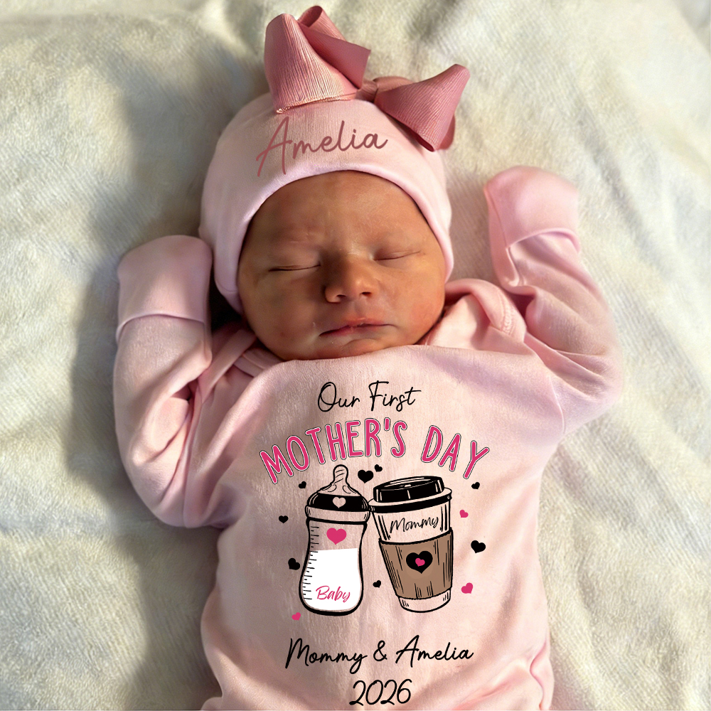 Personalized My First Mother's Day Baby Girl Coming Home Outfit | CWBaby454