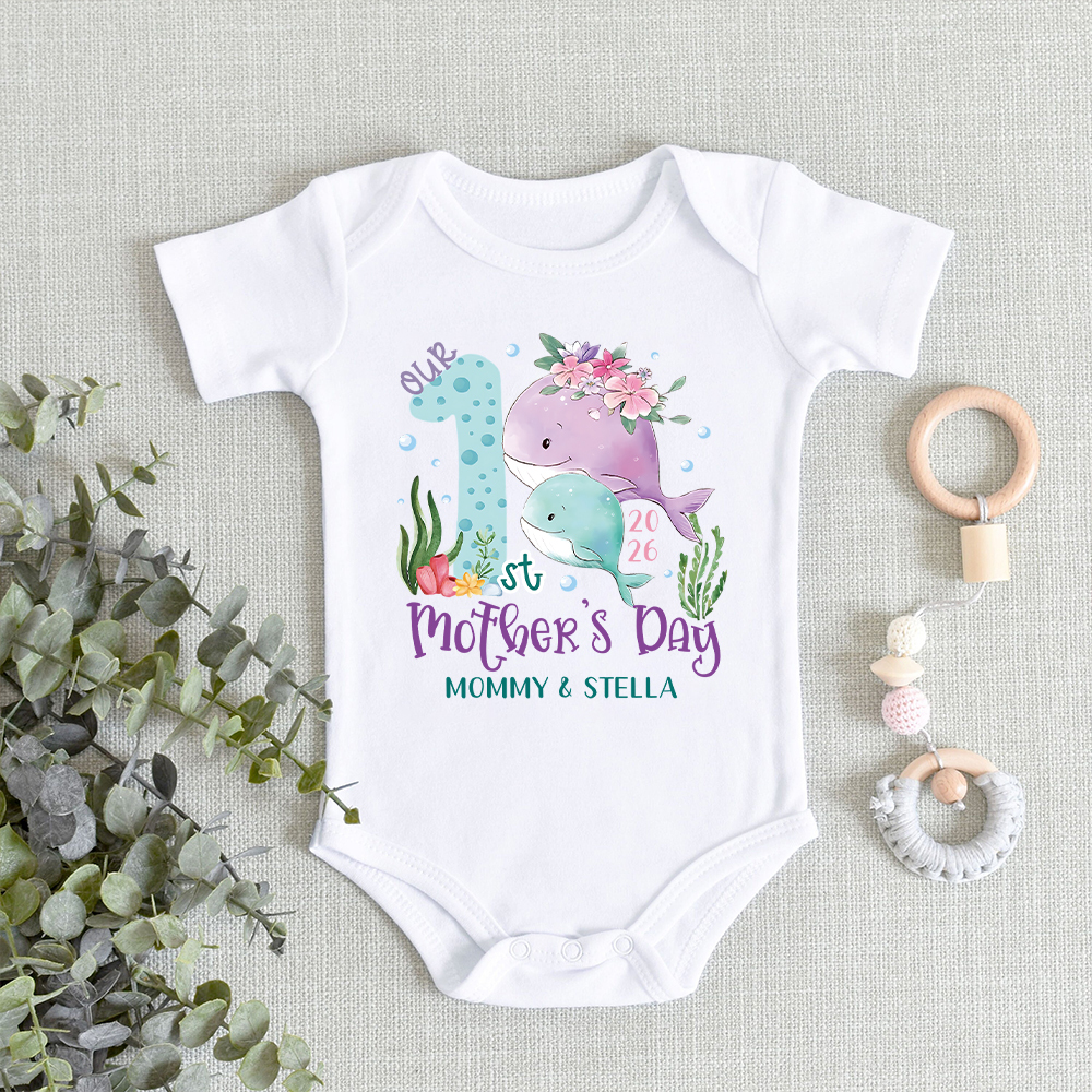 Personalized First Mother's Day Mommy and Baby Outfit | CWFamily129