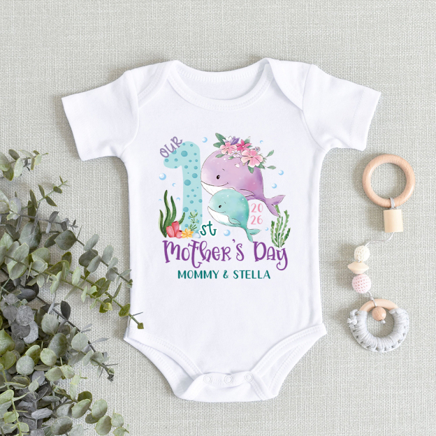 Personalized First Mother's Day Mommy and Baby Outfit | CWFamily129
