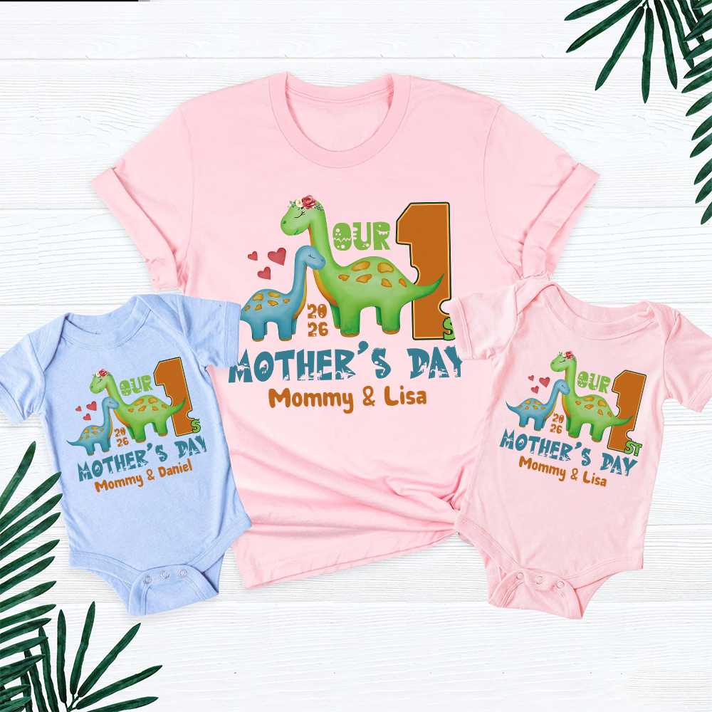 Personalized First Mother's Day Mommy and Baby Outfit | CWFamily130