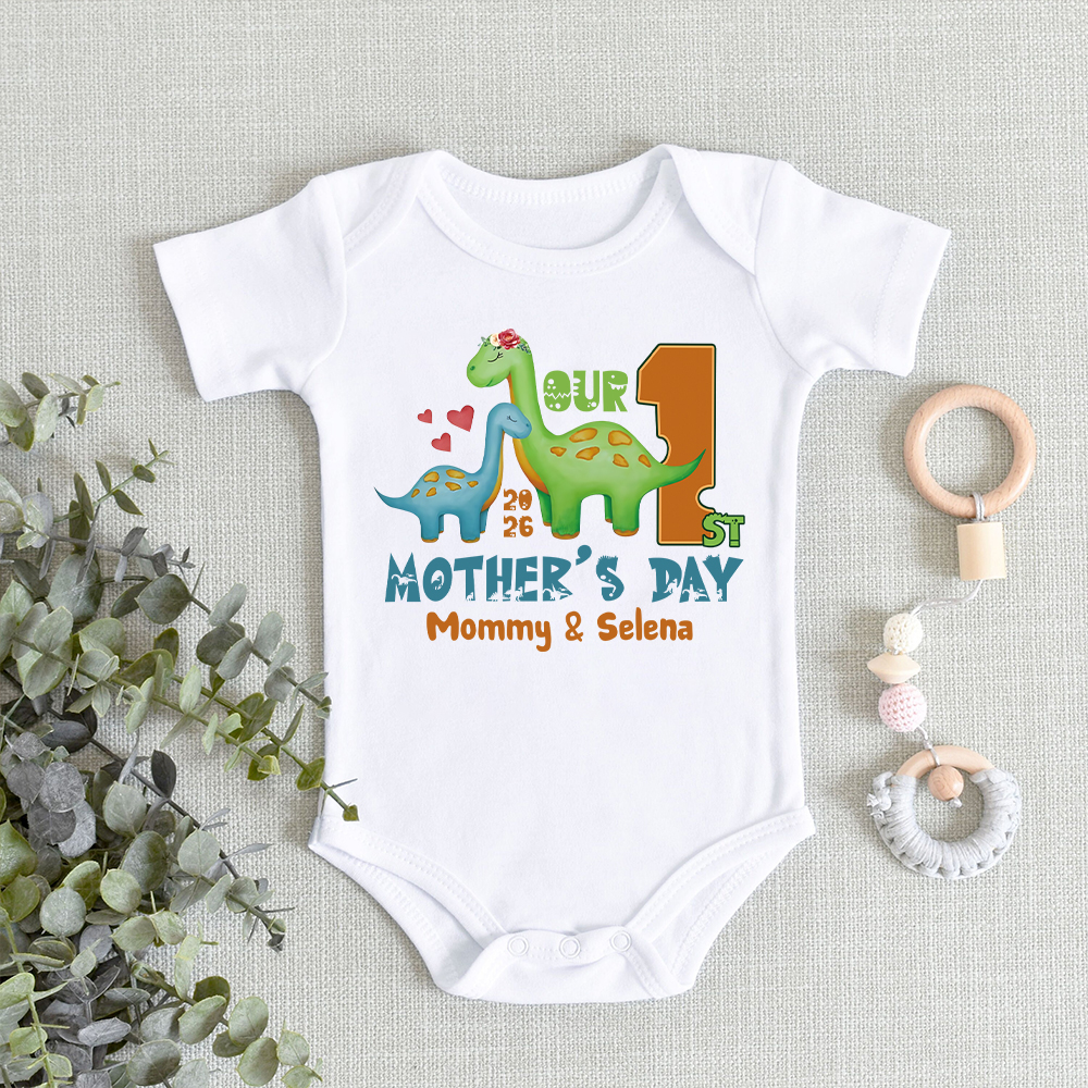 Personalized First Mother's Day Mommy and Baby Outfit | CWFamily130