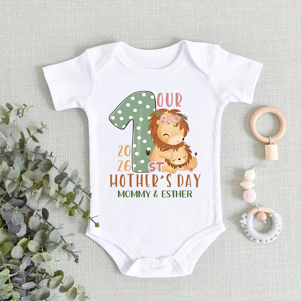 Personalized First Mother's Day Mommy and Baby Outfit | CWFamily132