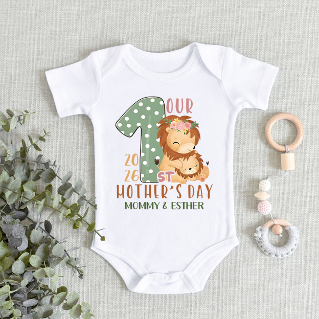 Personalized First Mother's Day Mommy and Baby Outfit | CWFamily132