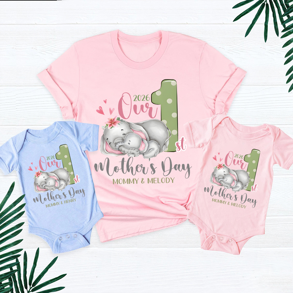 Personalized First Mother's Day Mommy and Baby Outfit | CWFamily134