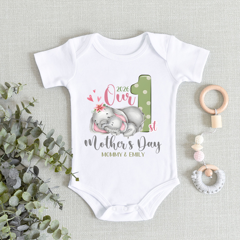 Personalized First Mother's Day Mommy and Baby Outfit | CWFamily134