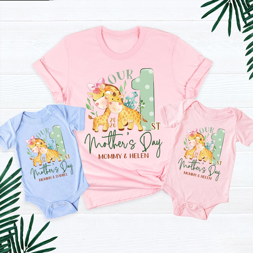 Personalized First Mother's Day Mommy and Baby Outfit | CWFamily135