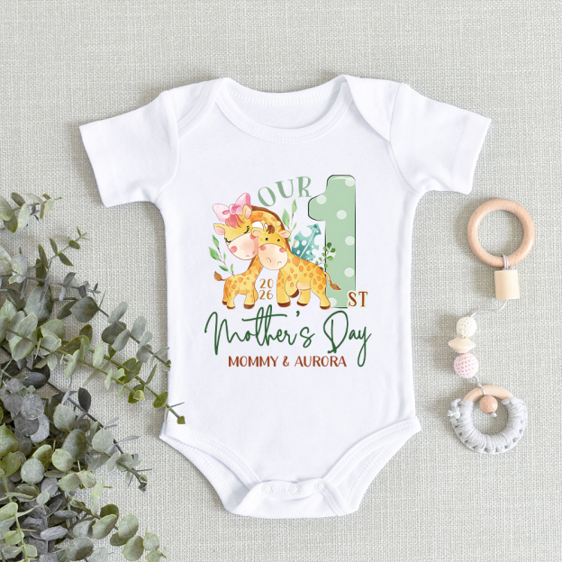 Personalized First Mother's Day Mommy and Baby Outfit | CWFamily135