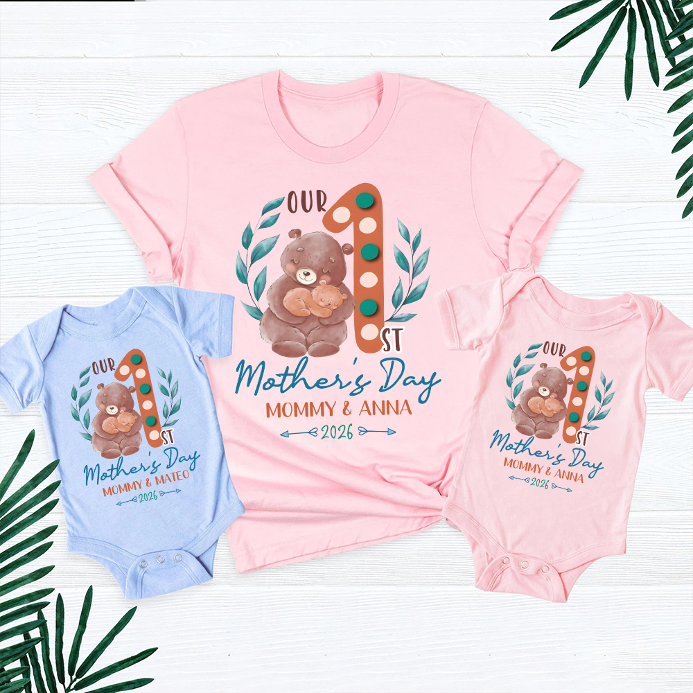 Personalized First Mother's Day Mommy and Baby Outfit | CWFamily136