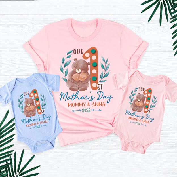 Personalized First Mother's Day Mommy and Baby Outfit | CWFamily136