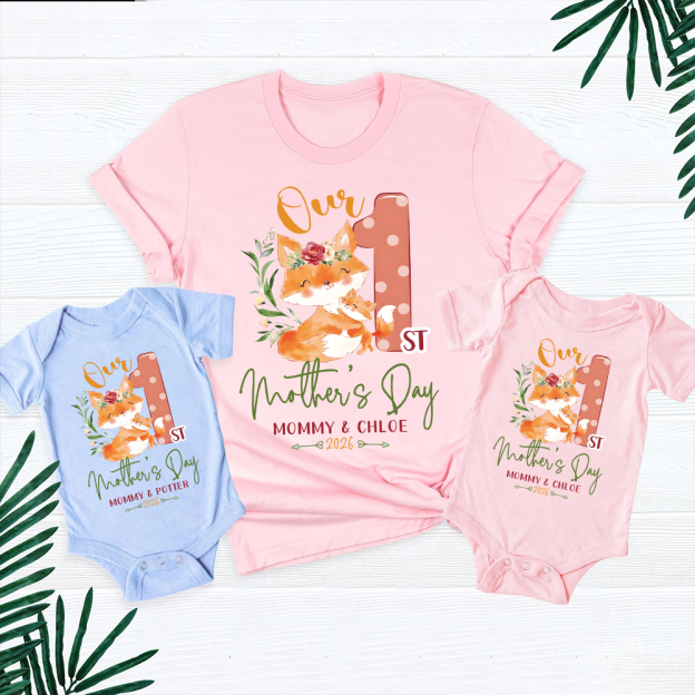 Personalized First Mother's Day Mommy and Baby Outfit | CWFamily137
