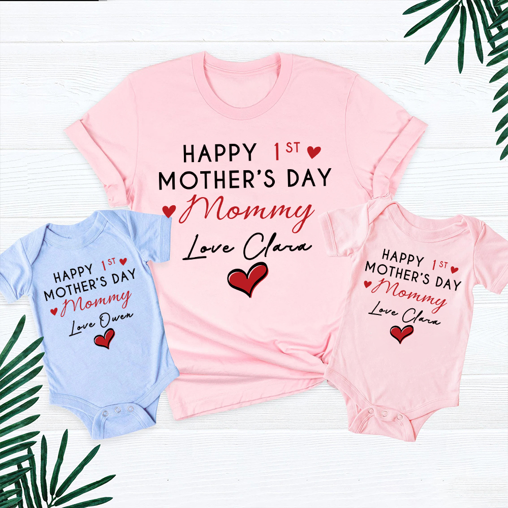 Personalized First Mother's Day Mommy and Baby Outfit | CWFamily140