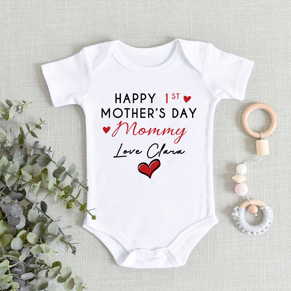 Personalized First Mother's Day Mommy and Baby Outfit | CWFamily140