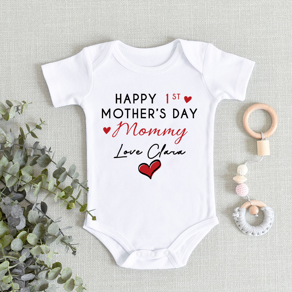 Personalized First Mother's Day Mommy and Baby Outfit | CWFamily140