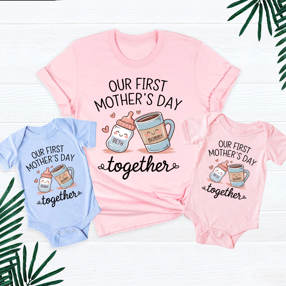Personalized First Mother's Day Mommy and Baby Outfit | CWFamily141