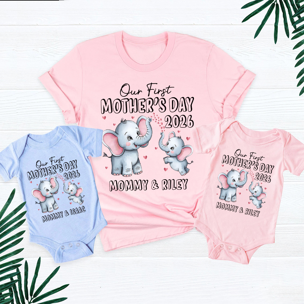 Personalized First Mother's Day Mommy and Baby Outfit | CWFamily142