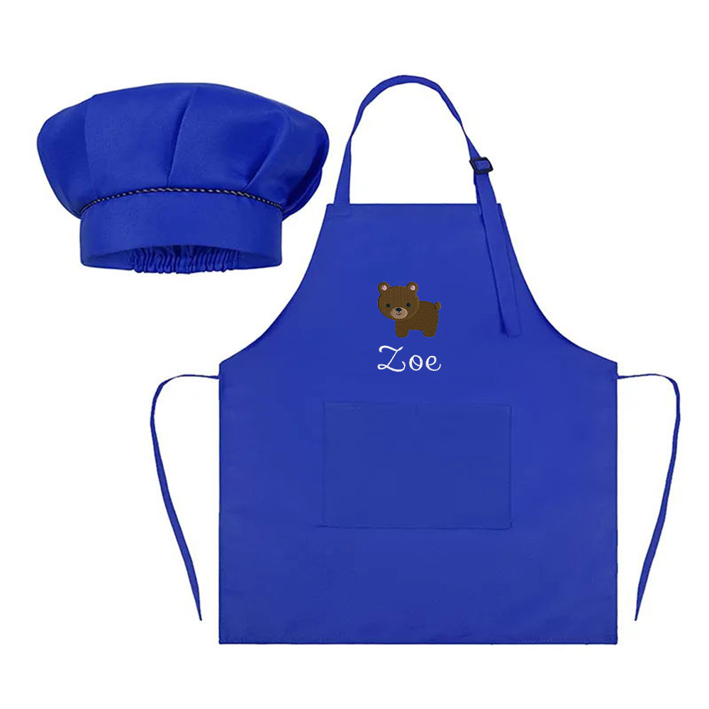 Personalized Embroidery Color Apron and Hat Set for Kid | Apron26