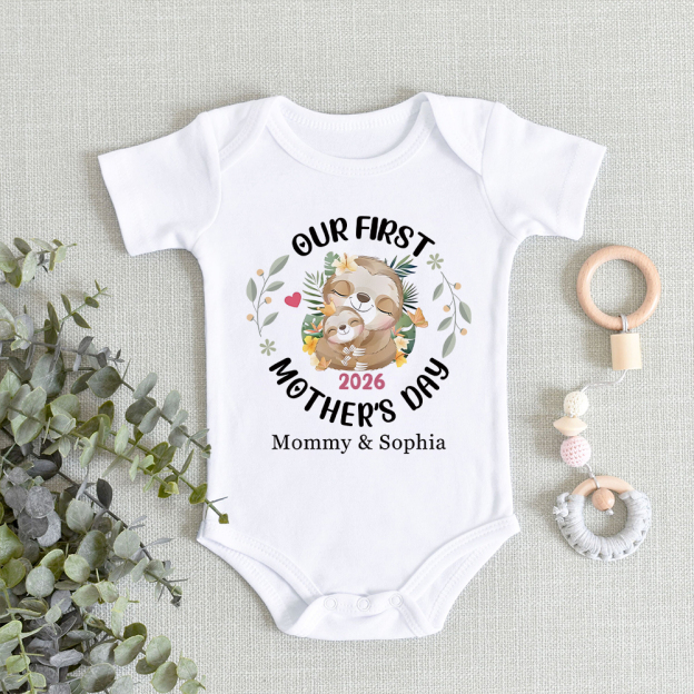 Personalized First Mother's Day Mommy and Baby Outfit | CWFamily144