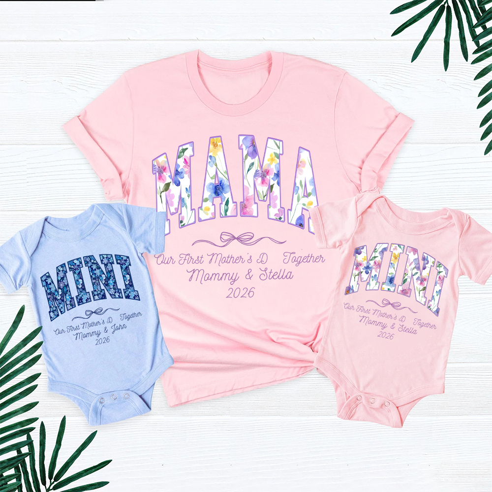 Personalized First Mother's Day Mommy and Baby Outfit | CWFamily145