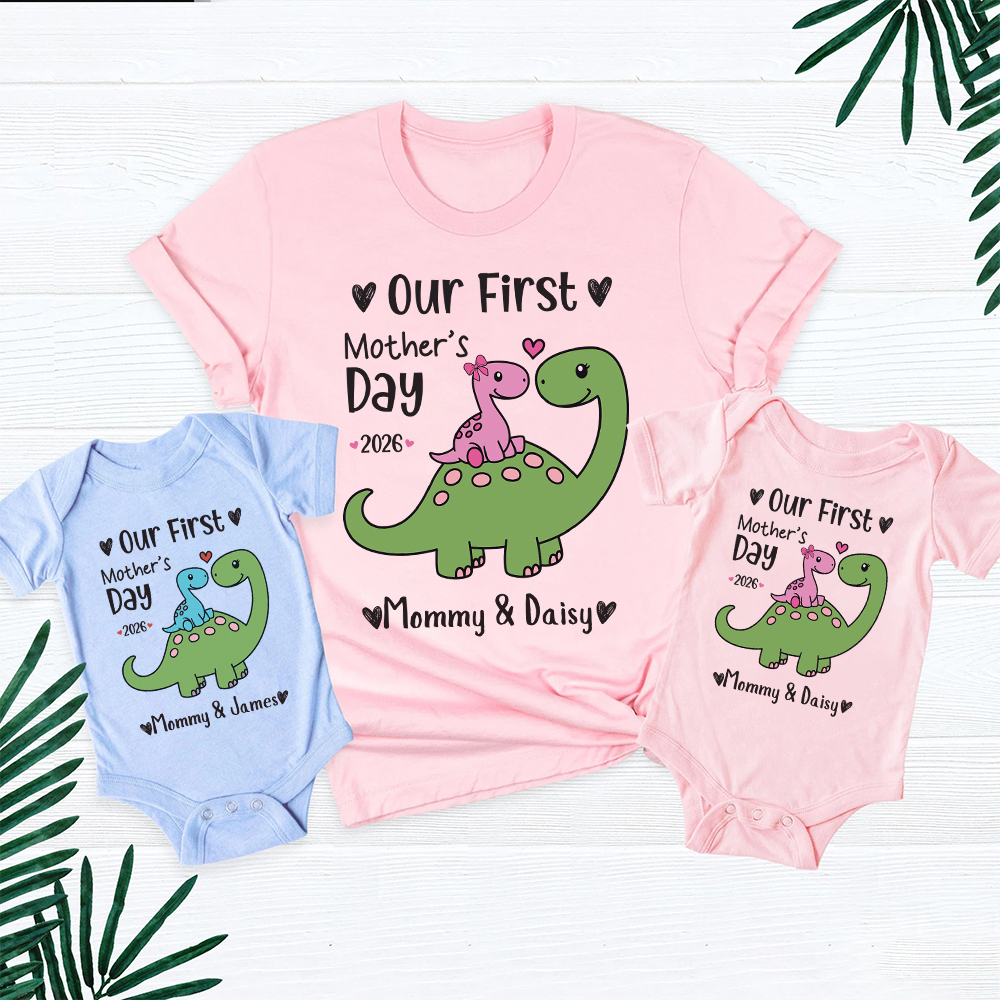 Personalized First Mother's Day Mommy and Baby Outfit | CWFamily146