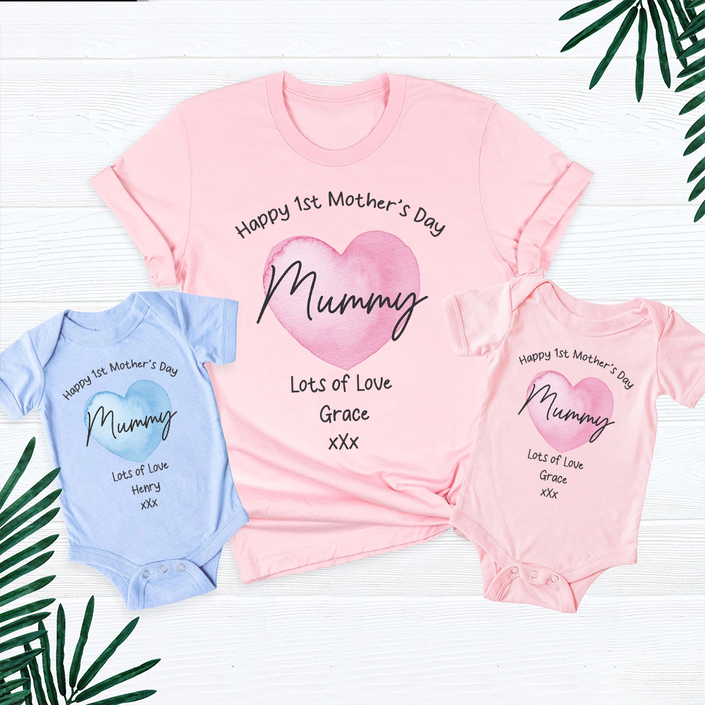 Personalized First Mother's Day Mommy and Baby Outfit | CWFamily138