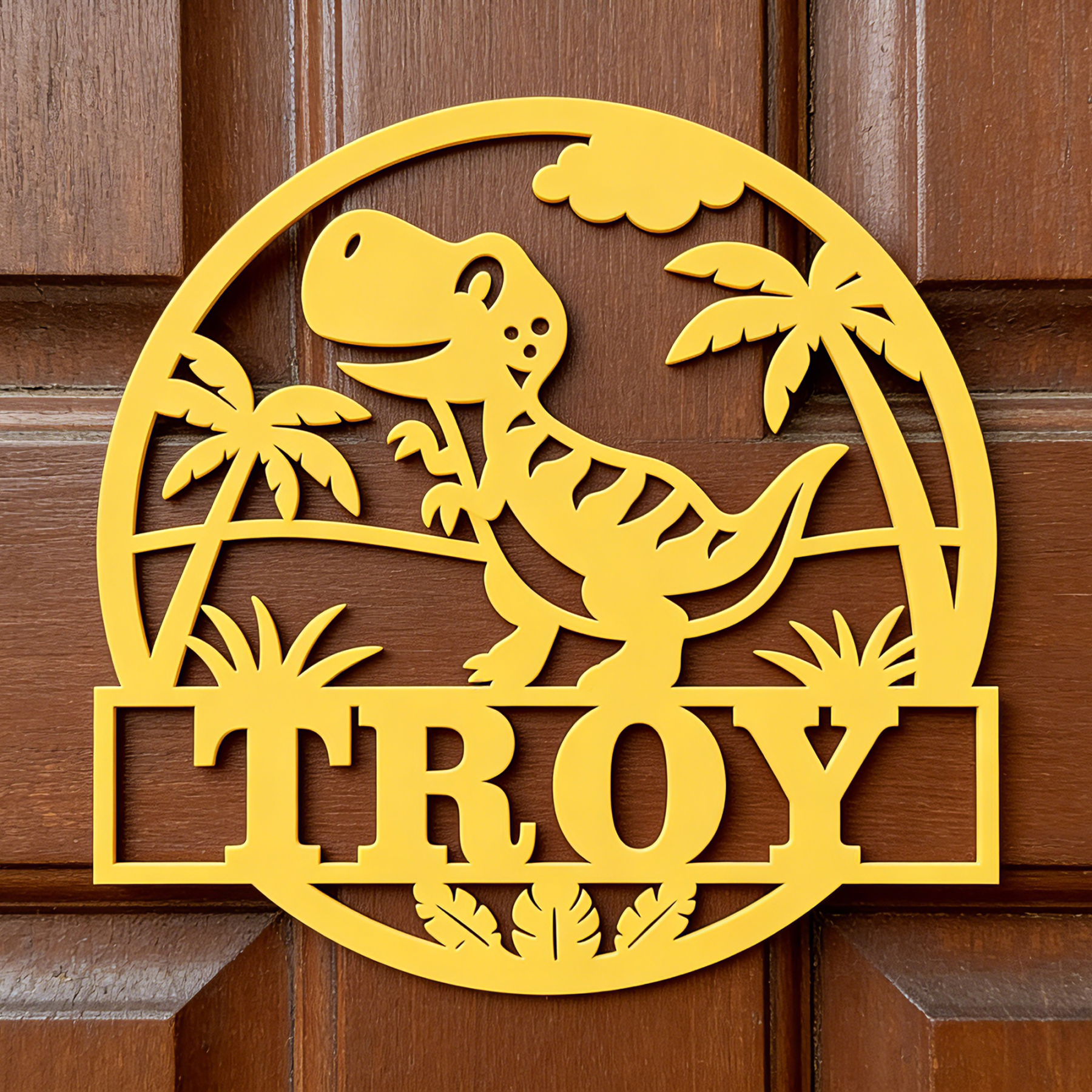 Personalized Dinosaur Kid's Bedroom Door Name Sign | CWBaby464