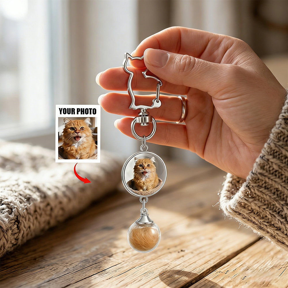 Personalized Pet Memorial Photo Glass Locket & Ashes Urn | BKPet455