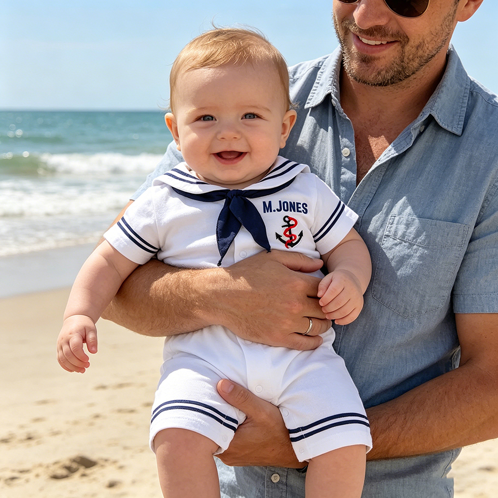 Personalize Adorable Baby Sailor Outfit | CWBaby486