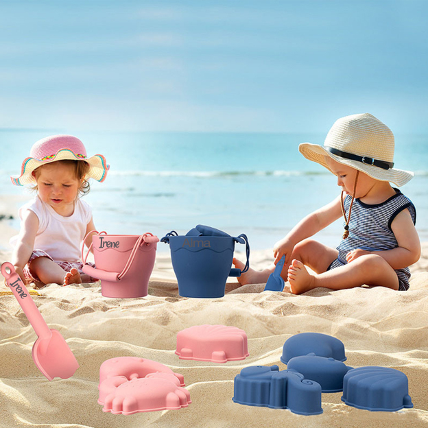 Personalized Kids Silicone Beach Bucket Set | CWToy52