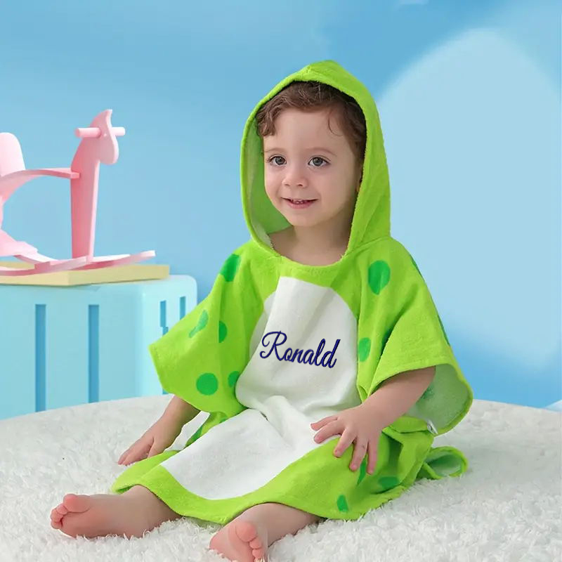 Personalized Embroidery Dinosaur Hooded Beach Towel for Summer & Beach | Cwbeach118