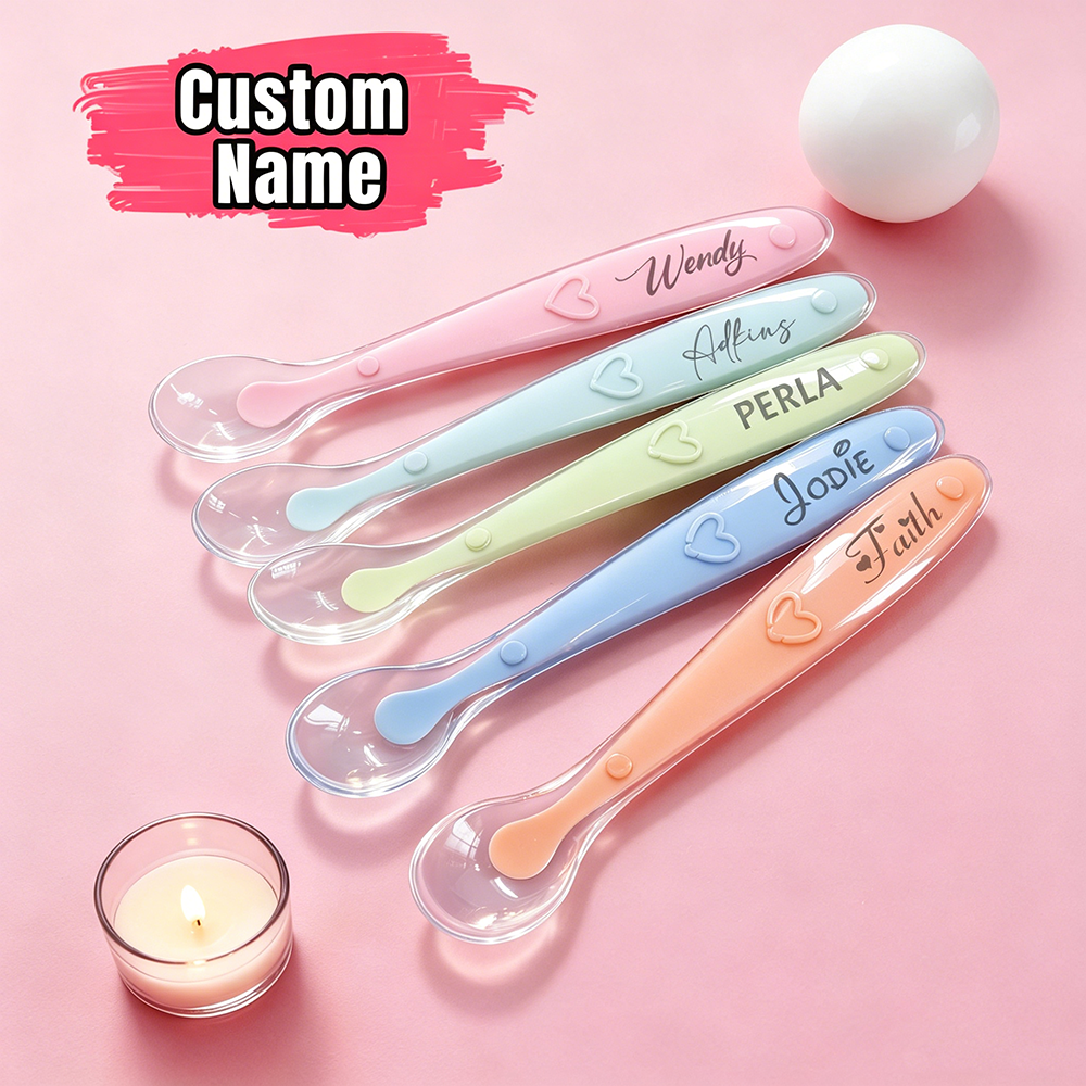 Personalised Baby Custom Silicone Feeding Spoon | CWBaby490