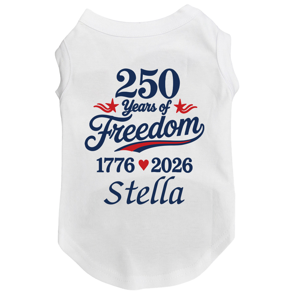 Personalized Patriotic 250 Anniversary Pet Shirt | BKPet507