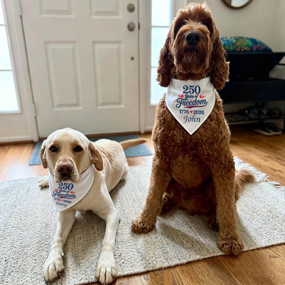 Personalized 250th Anniversary Independence Day Dog Bandana | BKPet508