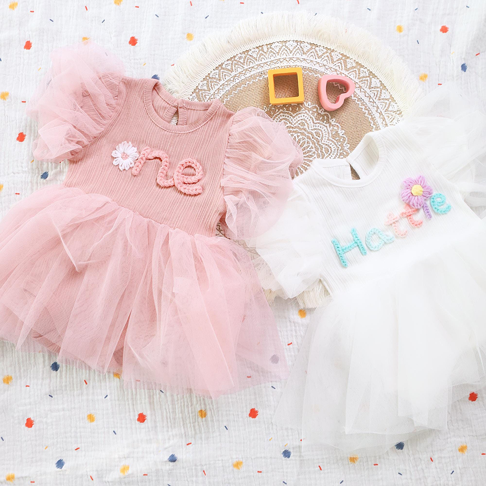 Personalized Hand Embroidered Baby Girl Tutu Dress | CWBaby428