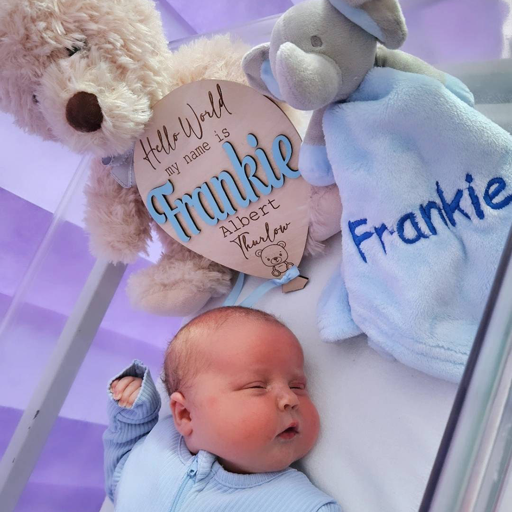 Personalized Baby Hello World Announcement Balloon Plaque | CWBaby501