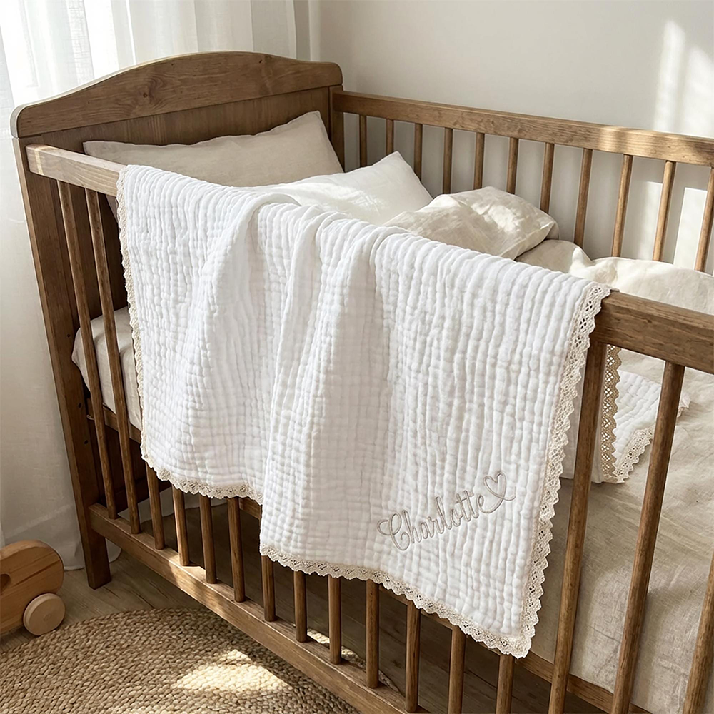 Personalized Embroidered Name Baby Swaddle Blanket for Unique Gift | CWBaby78