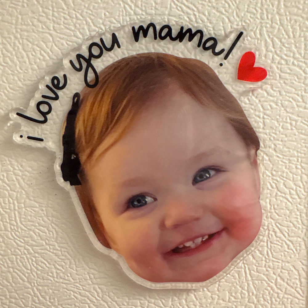 Personalized Illustrated Baby Face Photo Acrylic  Magnet | CWGift61