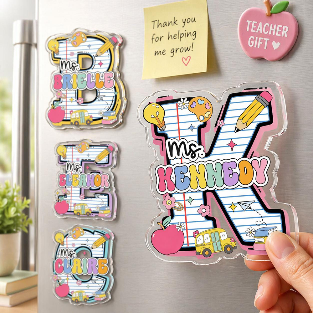 Personalized Letter Teacher Name Magnet | CWTeach12