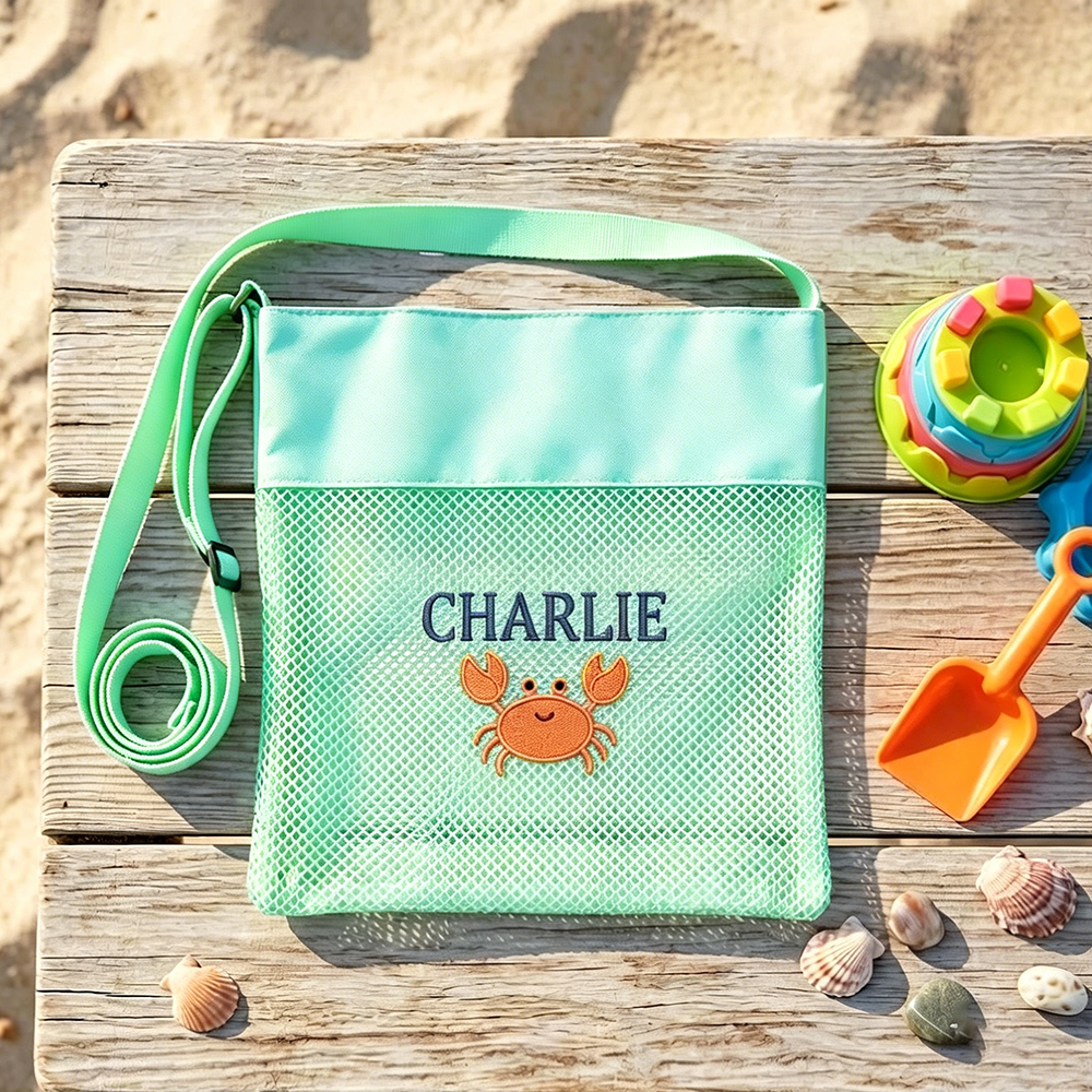 Personalized Embroidered Mesh Beach Bag For Kids | CWBeach252
