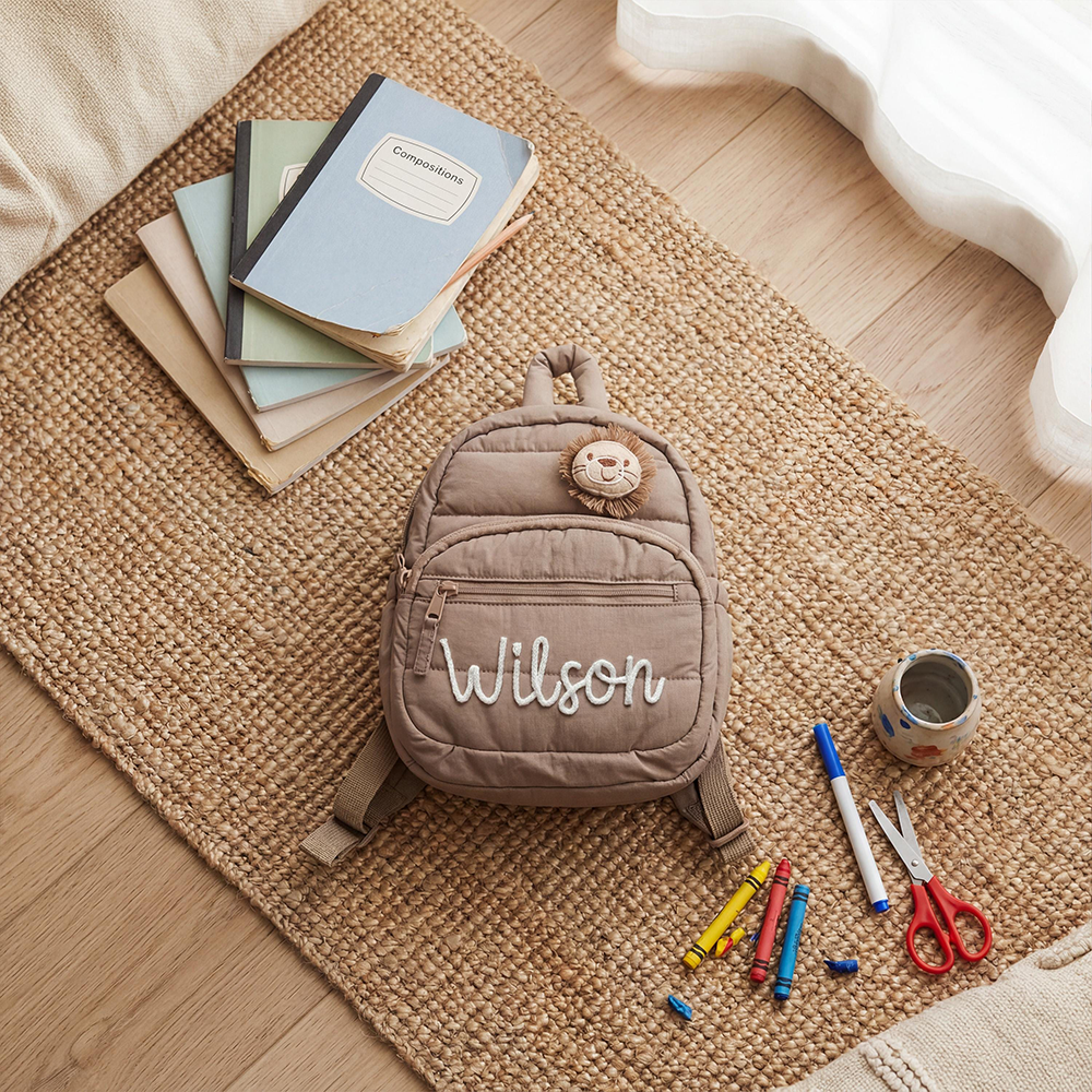 Personalized Hand Embroidery Quilted Baby Backpack | CWPack370