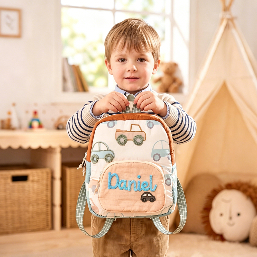 Personalized Hand Embroidery Kids Car Backpack | CWPack379