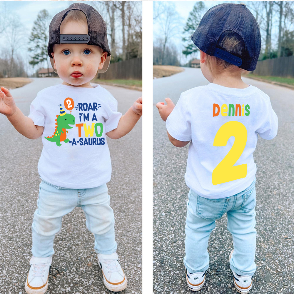 Personalized ROAR Dinosaur Theme Birthday T-Shirt | inBirth18