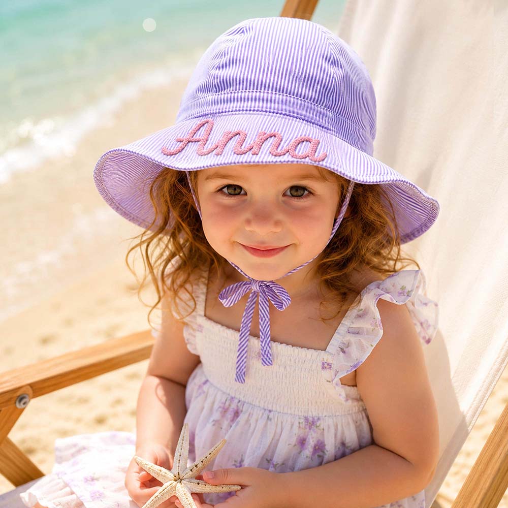 Personalized Lovely Baby Striped Sun Hat | CWBeach257