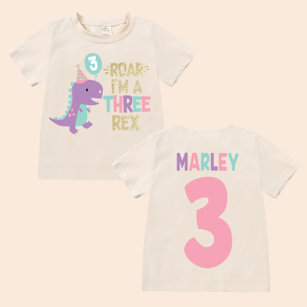Personalized ROAR Dinosaur Theme Birthday T-Shirt | inBirth18