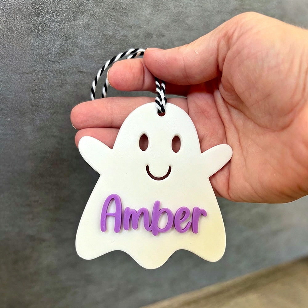 Personalized Halloween Cute Ghost Name Boo Basket Tag | CWHalloween88